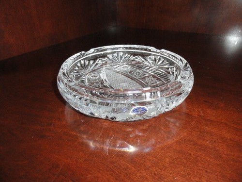 Crystal Glass Large Ashtray 8.75" Diameter NIB - Picture 3 of 12