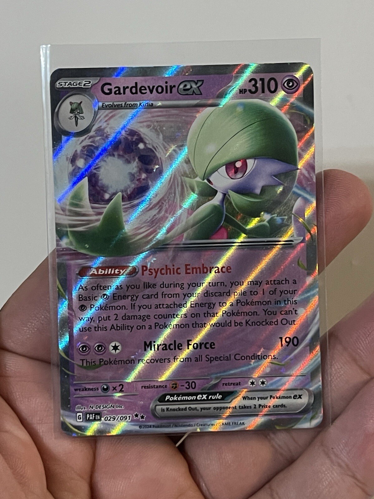 Gardevoir EX 029/091 Full Art Paldean Fates Pokemon Card Double Rare NM
