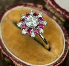 Round Cut Simulated Diamond Gorgeous Wedding Ring In 14K White Gold Plated