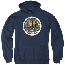 University of Northern Colorado Adult Pullover Hoodie Plaid Badge, Navy, S-3XL