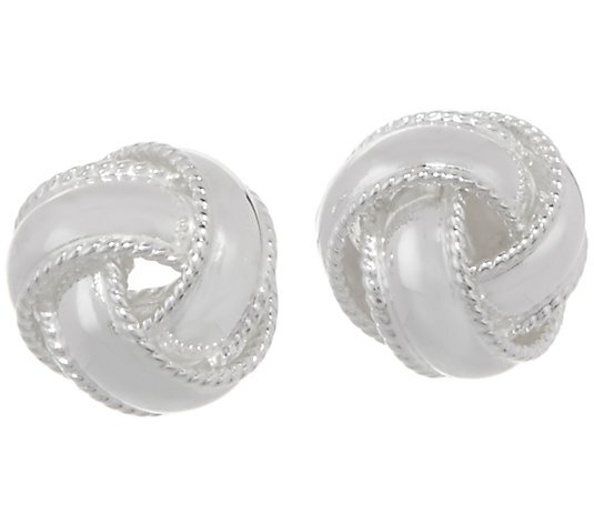 QVC Sterling Silver Love Knot Stud Earrings by Silver Style