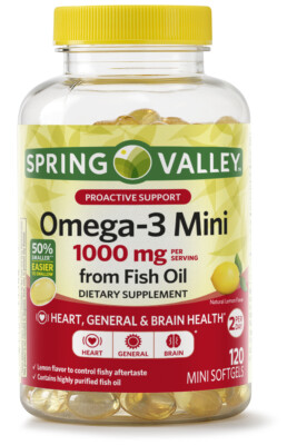 Spring Valley Omega - 3 Mini Cápsulas 1000 mg de aceite de pescado, 120 CT  | eBay