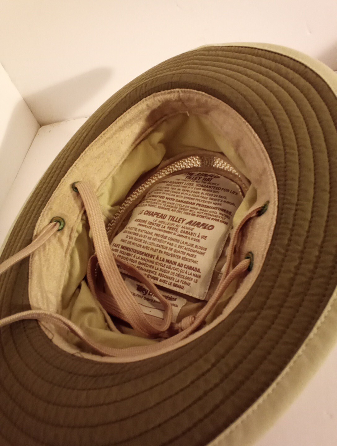 The Airflo Tilley Hat  Size 7  1/4  #290 Water Repellant Light Olive Green Color
