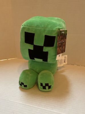 MINECRAFT CREEPER 9'' Pixel Green & Black PLUSH Coin Bank New With Tags 