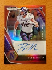 2021 Prizm Draft Auto Red #78 Paddy Fisher Northwestern Rookie #'d 193/199
