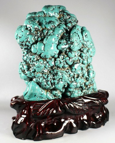 4.84 lb Green turquoise gemstone rough stone Crystal mineral specimen W stand - Picture 5 of 12
