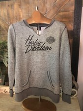 Vintage 2000's Harley-Davidson V-Cut Embroidered Sweater Size L VTG USA Biker