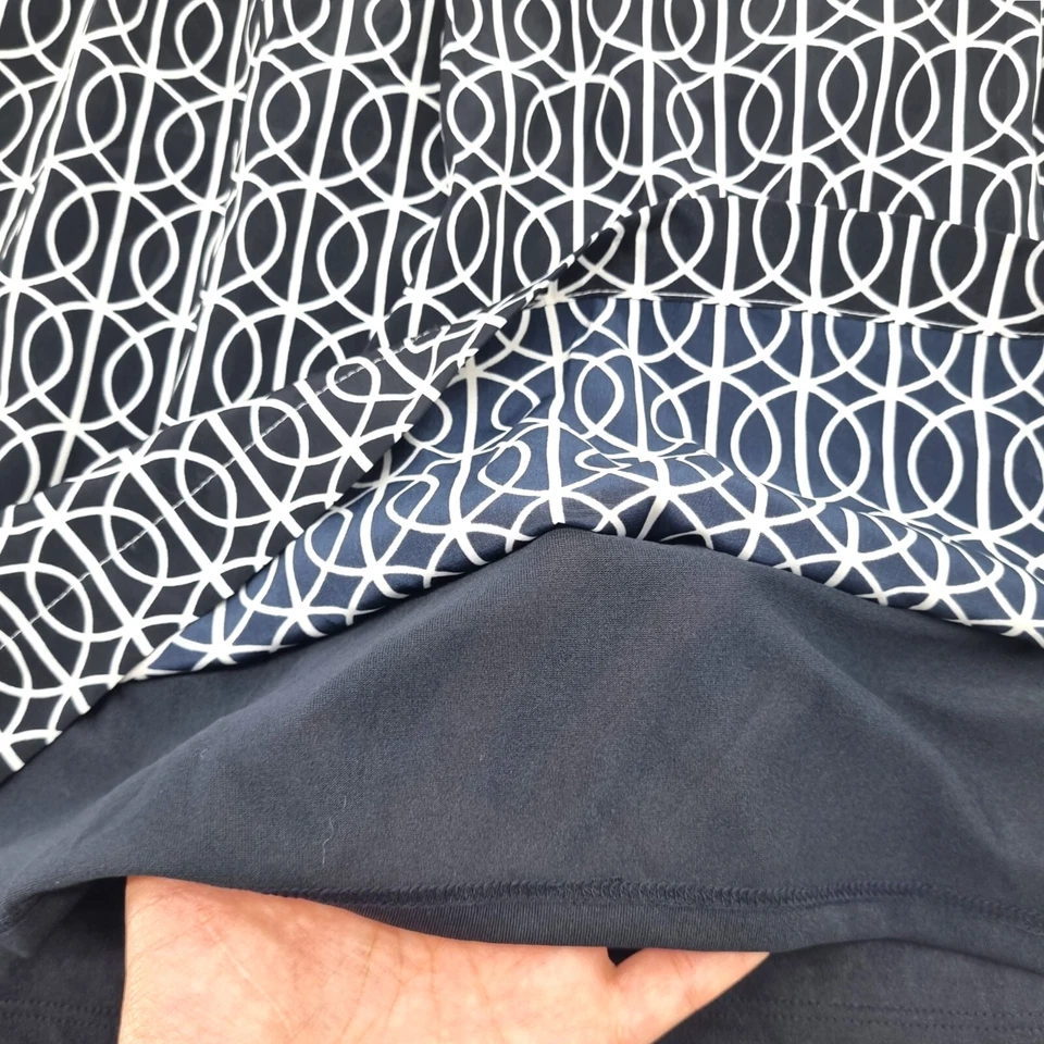 Falda corta de colección Banana Republic para mujer negra blanca patrón geométrico talla 12 nueva con etiquetas  Foto 4 de 4