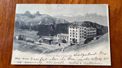 1904 GRAND HOTEL DES ROCHERS DE NAYE MONTREAUX SWITZERLAND POSTCARD POSTED