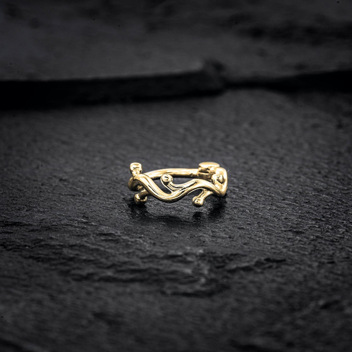 14k Yellow Gold Nose Ring, Dainty Nose Hoop Clicker, Unique - Main Image