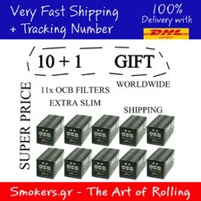 10+1 REGALO - SCATOLA COMPLETA OCB Punte Filtro Sigarette Ultra Slim Premium -SUPER HOT-