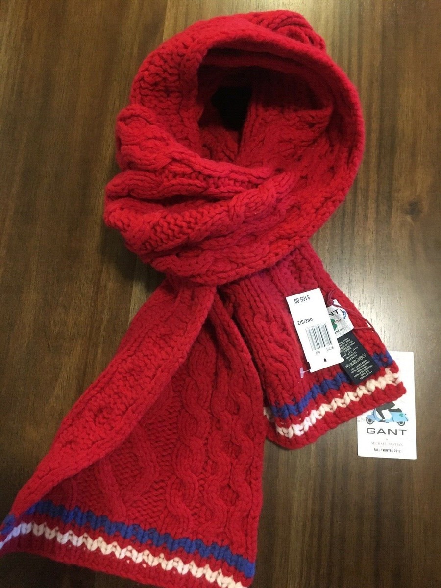 GANT by MICHAEL BASTIAN THE MB TENNIS RED Long Winter Scarf | eBay