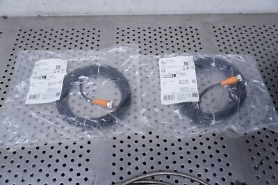 (Qty 2) IFM EVS002 Connection Cable 250 VAC 300 VDC 5M 4A Ecomat 400 cordset