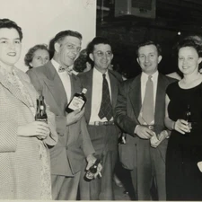 Vintage Photo Convention Attendees With 7-Up & Corby's Reserve Whiskey Bottles