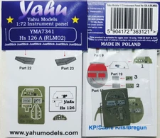 Yahu 1/72 Hs-126 A (RLM02) Instrument Panel for KP/Sabre Kits/Bregun kits