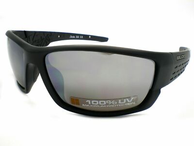 Bloc Delta Sunglasses Matt Black Grey with Silver Flash Mirror