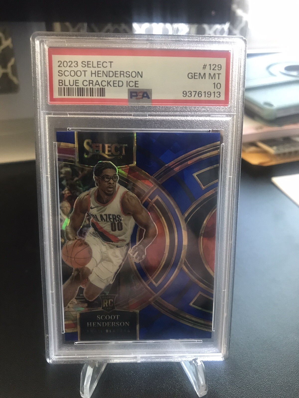 2023 Select Scoot Henderson RC Blue Cracked Ice Premier PSA 10
