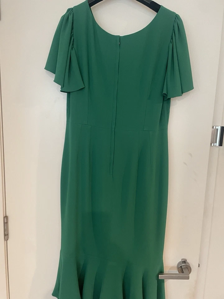 $1,645 Vestido Dolce & Gabbana Cady Manga Acampanada Dobladillo Volantes IT 48 Aus 16 EE. UU. 14 Foto 2 de 4