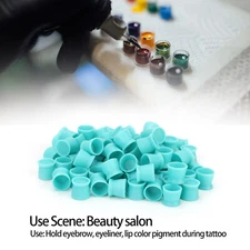 300pcs Tattoo Ink Pigment Cup Disposable Silicone Eyebrow Lip Eyes Tattoo