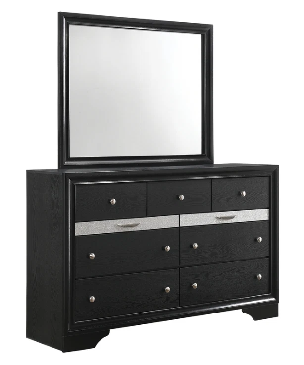 NUEVO Juego de Dormitorio 5 Piezas Almacenamiento Negro Queen o King Muebles Modernos - Cama/D/M/N/C Foto 3 de 4