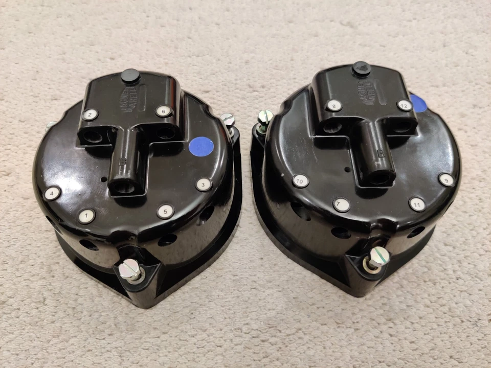 NEW FERRARI 250 275 330 365 400 412 512 GT V12 Testarossa DISTRIBUTOR CAP Pair - Image 4 of 4