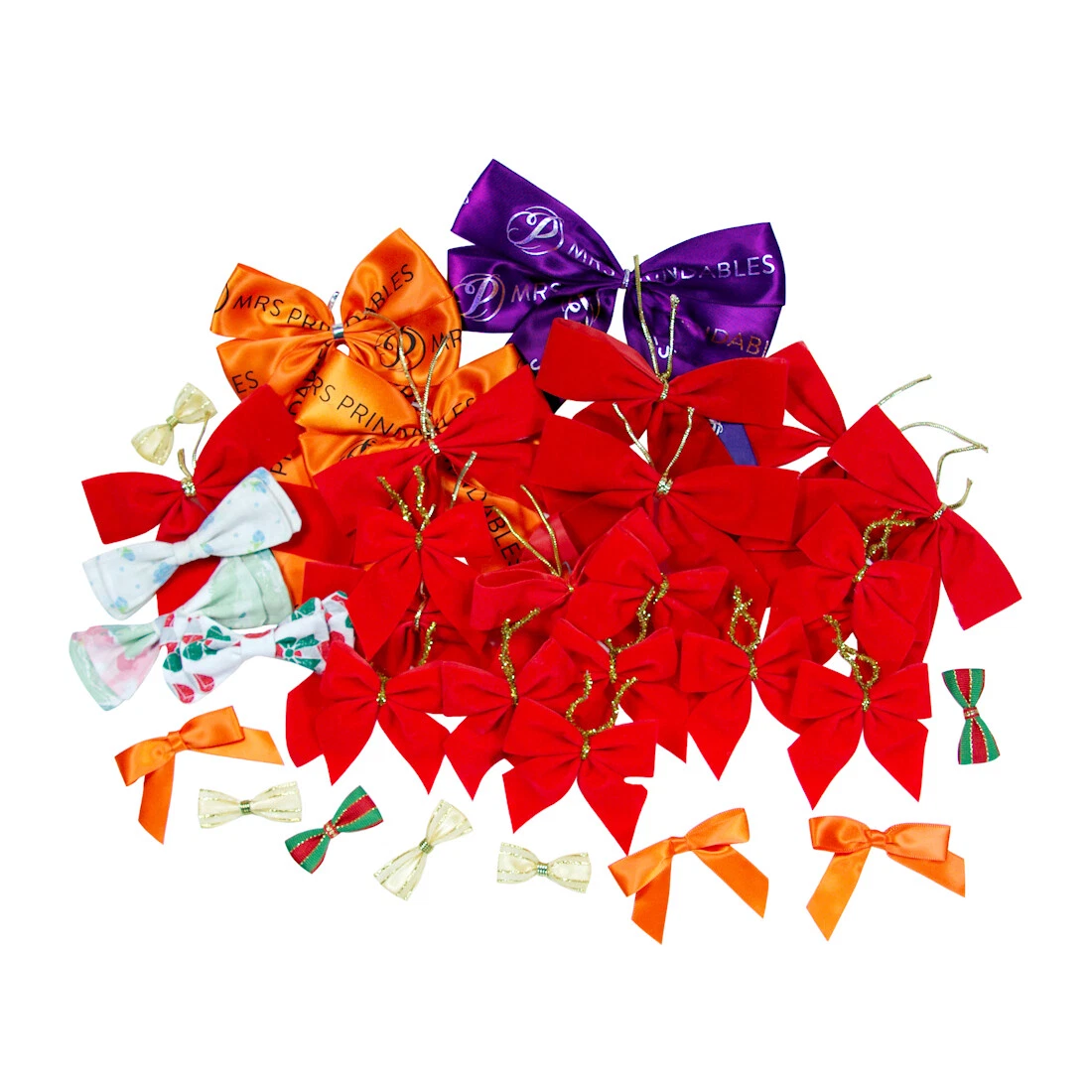 33 Pre Made Gift Wrapping Fabric Bows Sew Glue Tie On Applique Velvet Ribbons