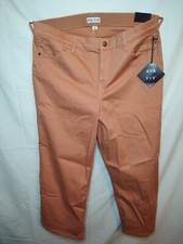 Ava Viv Wide-Leg Crop High Rise Stretch Pants Coral Atoll Size 20W read