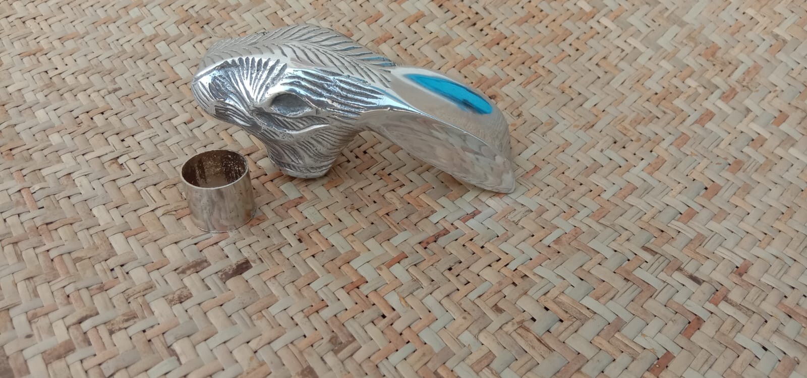 Antique Handmade Walking Stick Handle Solid Brass… - image 2