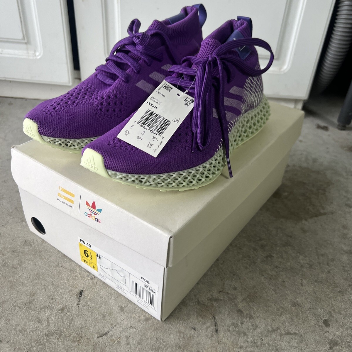 Size 1/2- adidas Pharrell Williams x 4D Runner Active Purple - Main Image