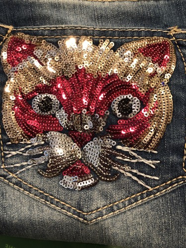 Vigoss Sz 12 Girls The Jagger Skinny Blue Jeans Distressed Cats Embroidery N Oth - Picture 5 of 12