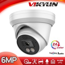 VIKYLIN 6MP Full Color Home Surveillance POE Outdoor IP Camera 2-Way Audio H.265