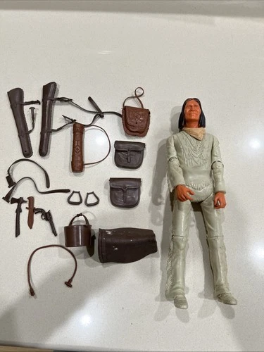 VTG 1967 Louis Marx Toys Johnny West GERONIMO 12" Action Figure w/ Accessories