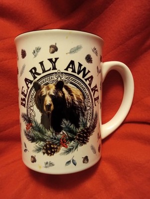 COFFEE COCOA TEA MUG BEARLY AWAKE BIG RARELY USED EXCELLENT 
