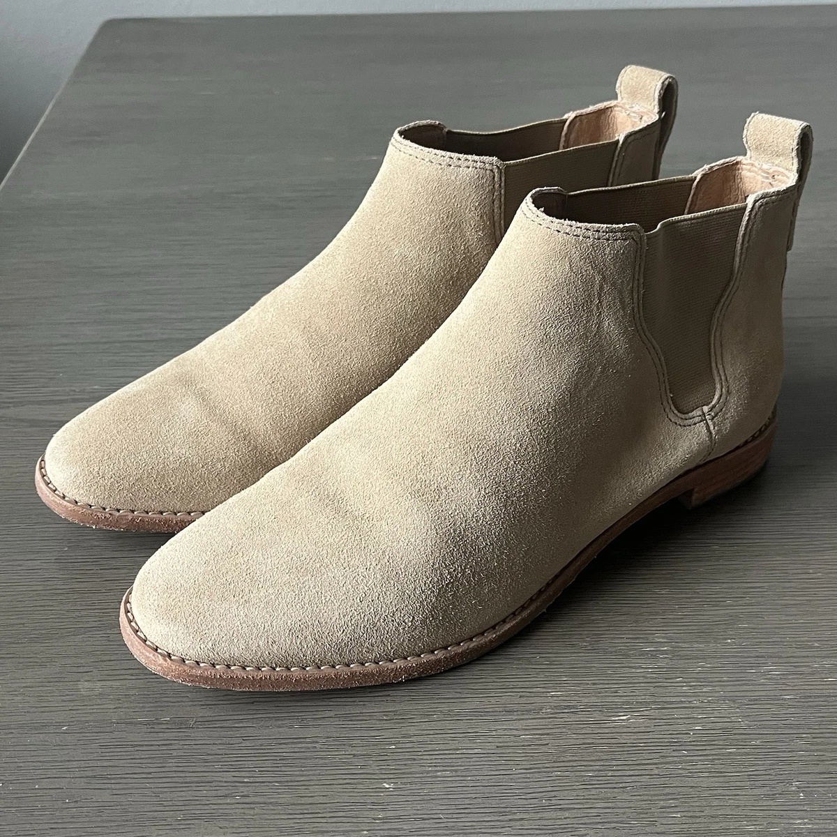 Madewell Tan Suede Leather Bryce Chelsea Western Cowgirl Boots Size 6.5 Womens Madewell Flat (Under 1 in) Brown Boots for Women for sale | eBay main image 3