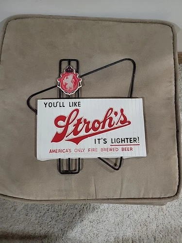 Rare Vintage Mid Century  Stroh's Beer Advertising Sign