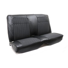 Leather Seat Cover Set-dlx Interior Rear Coupe Fixed Back-black For 1969 Camaro
