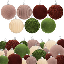 36 Pcs Shatterproof Velvet Christmas Ornaments for Festive Home Decor