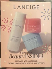LANEIGE Sephora Beauty Insider Set- Water Bank Cream, Lip Mask Berry & Toner NEW