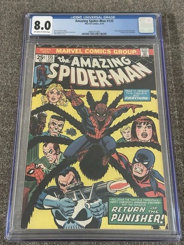 Amazing Spider-Man #135 CGC 8.0 2nd Punisher Appearance Bronze Age Spidey Key