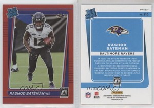 2021 Panini Donruss Optic Rated Red Prizm /99 Rashod Bateman #210 Rookie RC
