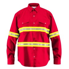Premium High Visibility Hi Vis Reflective Safety Work Shirts - Full Sleeve 2X-L