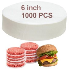 1000pcs Hamburger Patty Paper Rounds White Parchment Paper Non-Stick Food Gra