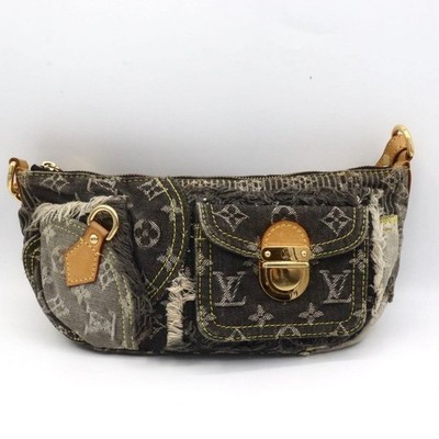 LOUIS VUITTON Pouchy M95382 Monogram Denim Patchwork Handbag Bag