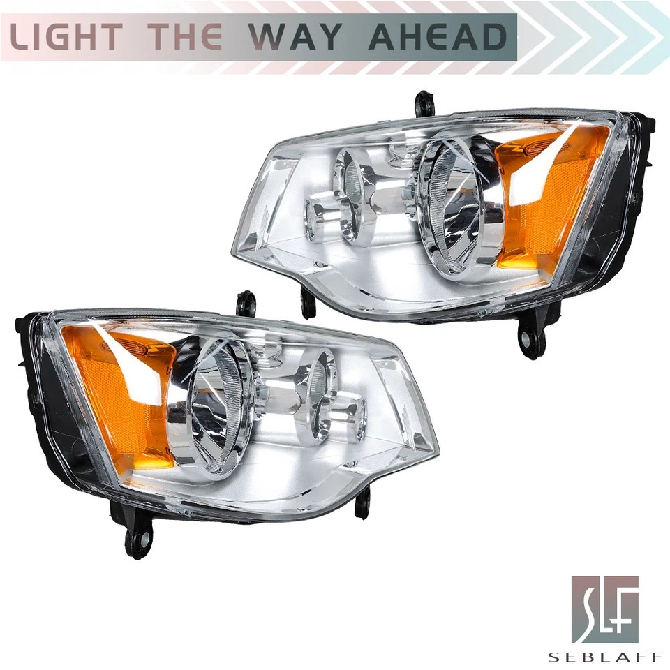 Par de faróis para Dodge Grand Caravan 2011-2019 Chrysler Town&Country 2008-2016 - Imagem 3 de 4