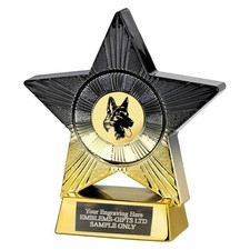Alsatian Dog Head Superstar Award 110mm Trophy (SM1) Engraved Free