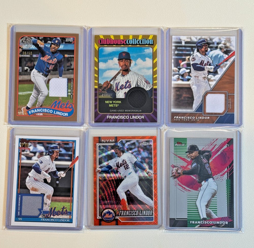 Francisco Lindor - 6 Card Listing - Game Used Patches - Orange Refractor /25!