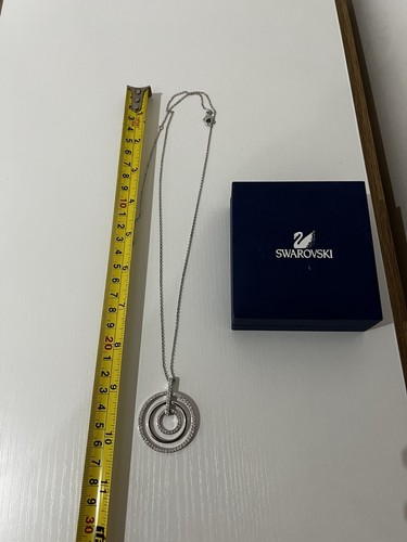 Swarovski Circles Pendant Necklace – Crystal Pave, Silver-Tone – With Box - Picture 3 of 5