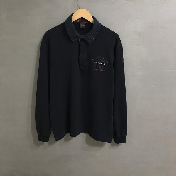 Men Paul & Shark Sweater Navy Cotton 44 / XXL / 52