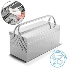 STAHLWERK Werkzeugkasten Edelstahl Werkzeugkiste leer Werkzeugbox aus Metall