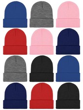 Kids Winter Beanies Knitted Warm Cold Weather Hats Boys Girls Caps Thick